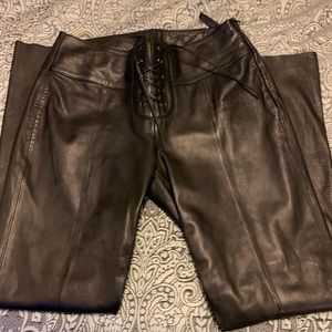 Genuine leather pants